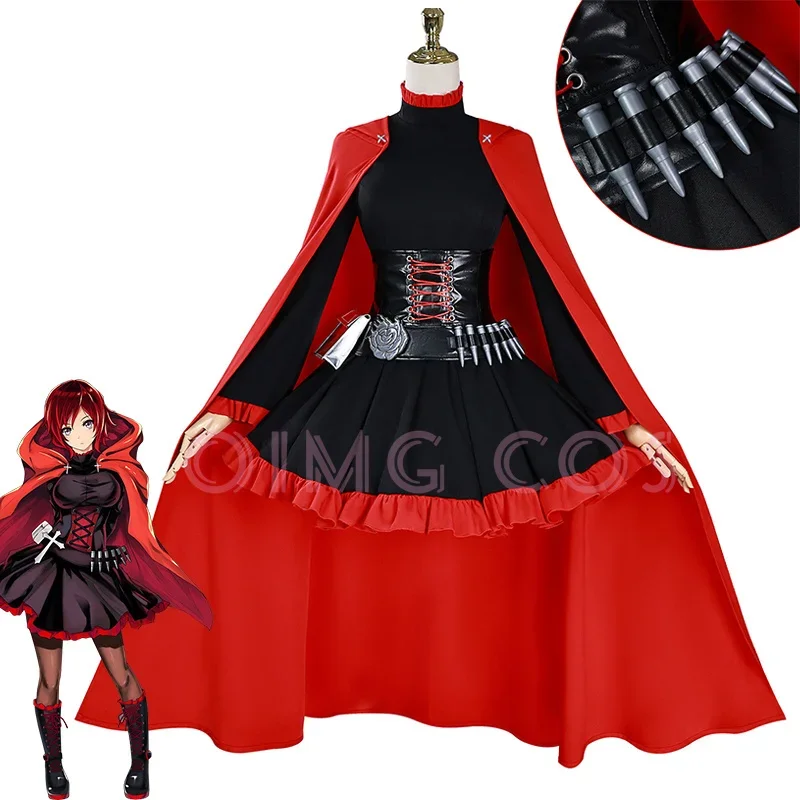 

RWBY Ruby Rose Cosplay Costume Adult Carnival Uniform Halloween Anime Party Costumes Masquerade Women Game