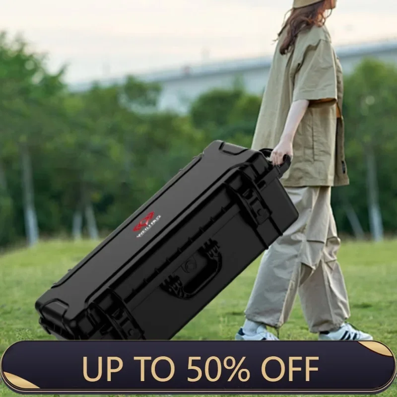 Outdoors Engineering Plastics Tool Case Long Strip Photographic Light Holder Storage Tool Box Wheels Equipment Protection Case