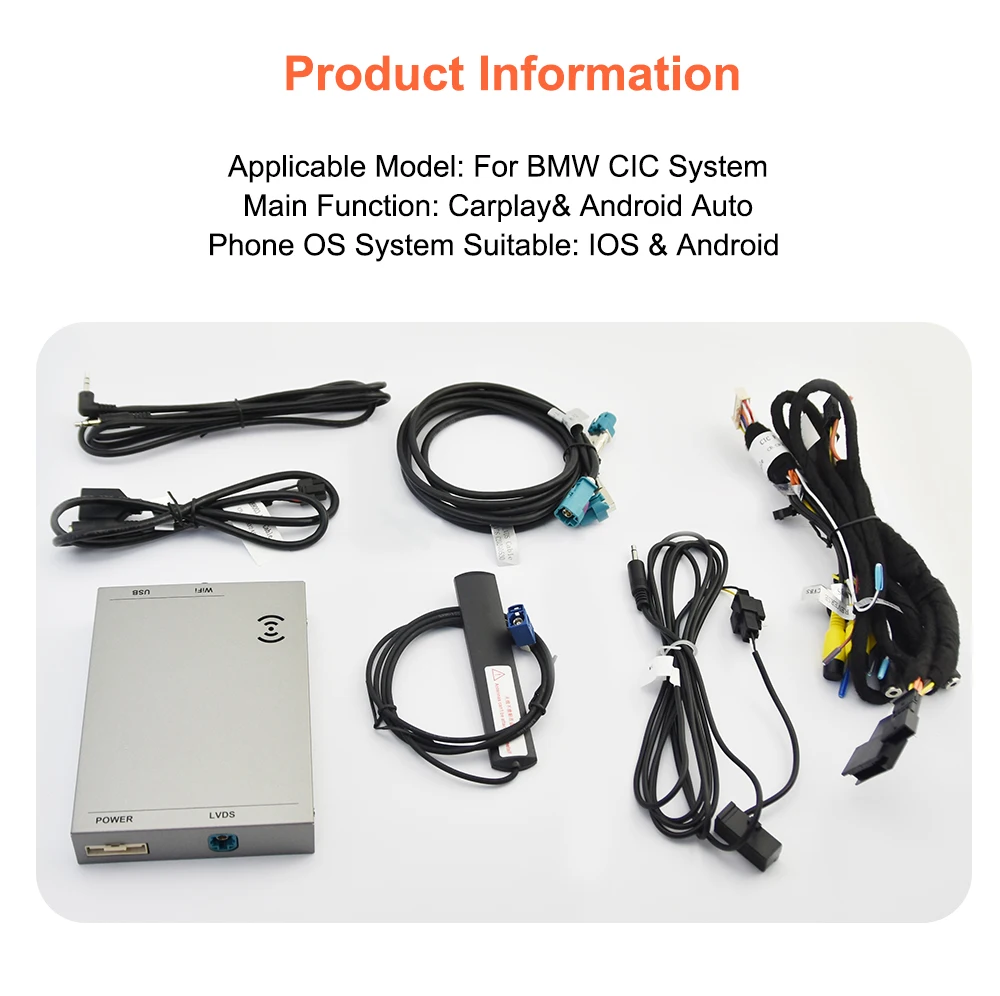Bonroad Wireless CarPlay & Android Auto Mirror Link Funktionen Decoder für BMW CIC System 1 2 3 4 5 6 7 Serie X3 X4 X5 X6 MINI – Detail 13