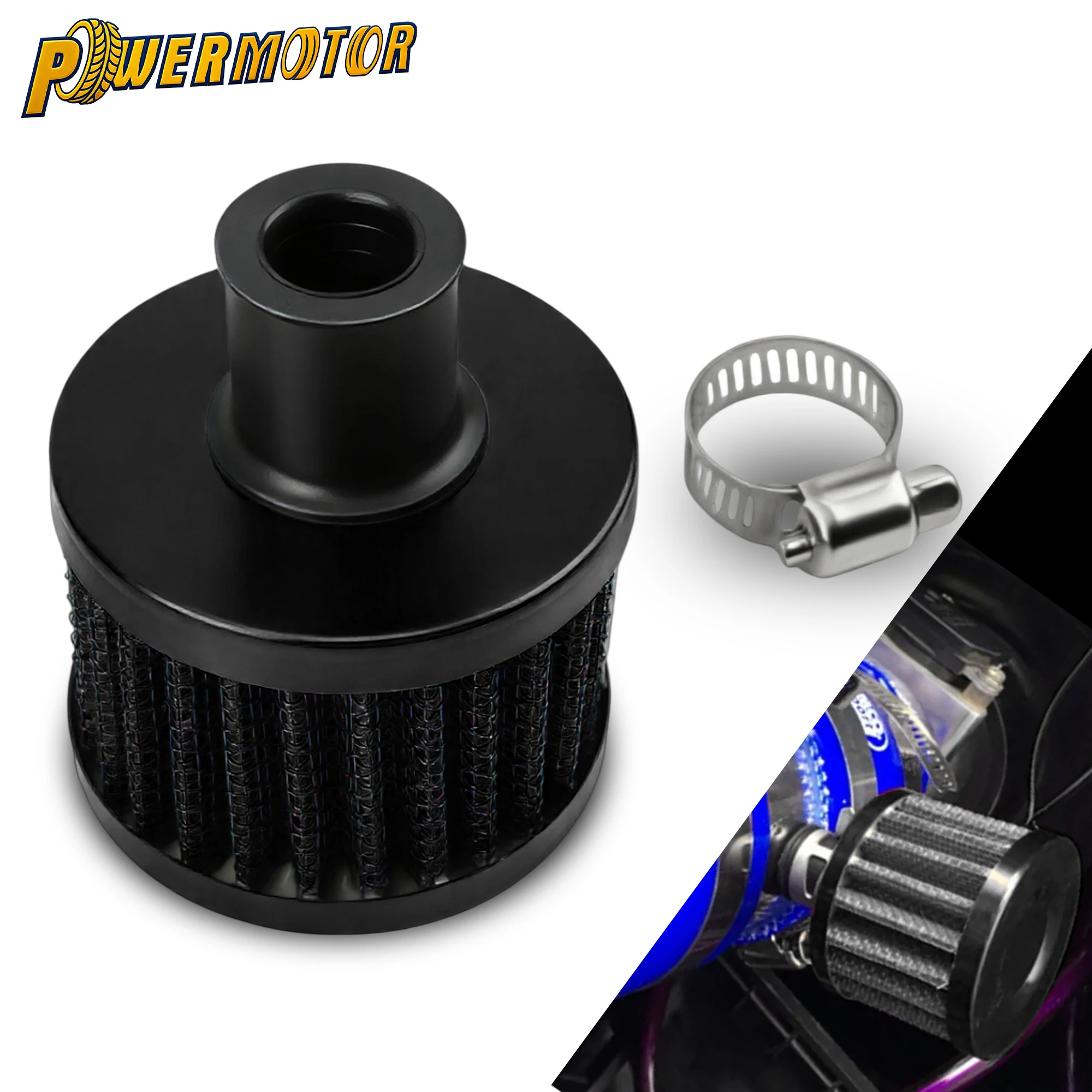 

Motorcycle 12mm Air Filter Crankcase Vent Filter For Car Sport Racing High Flow Cold Air Intake Filter Mini Breather Filters