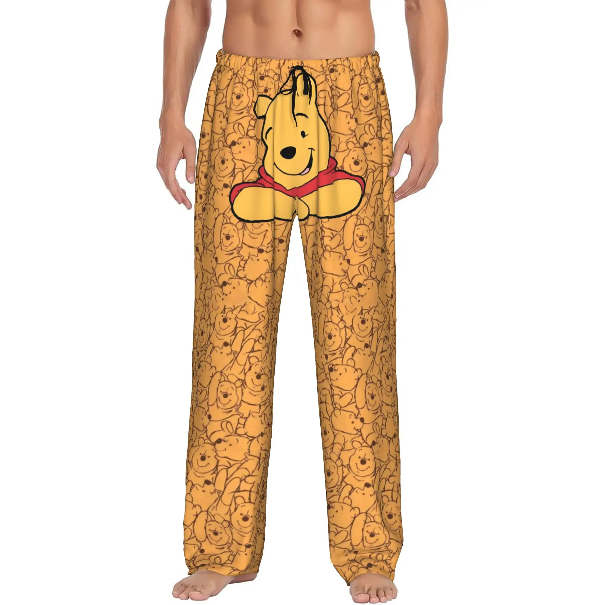

Custom Men W-Winnie Anime The Pooh Pajama Pants Print Sleep Sleepwear Bottoms with Pockets