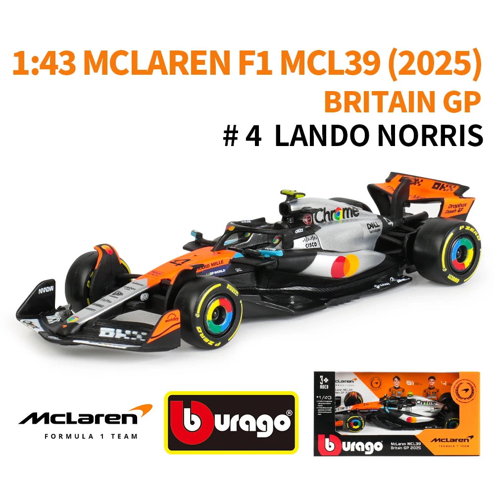 bburago-1-43-mclaren-mcl39-carro-de-formula-1-britanico-veiculo-die-cast-colecionavel-modelo-de-corrida