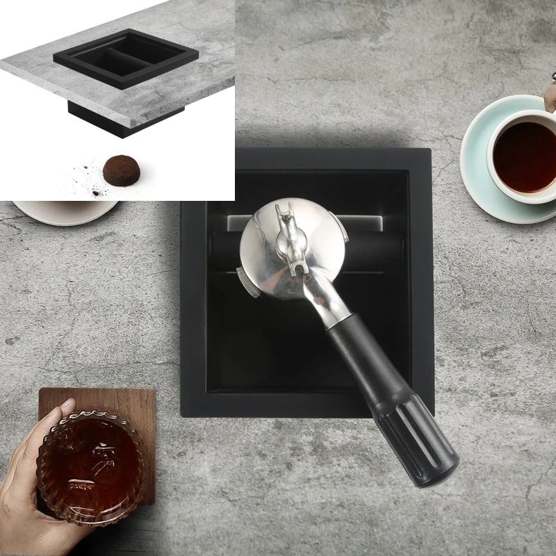 Factory direct sales of stainless steel slag box bottomless slag bucket embedded slag box coffee utensils