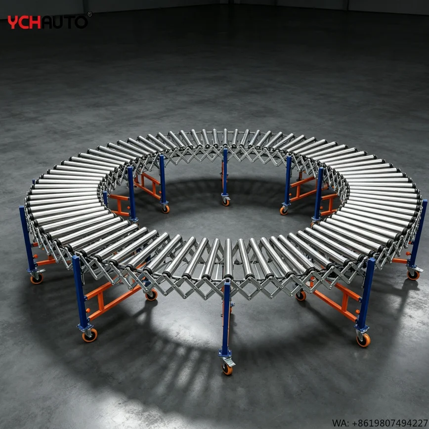 Extendable Flexible Powered Conveyor Belt for Loading Unloading Plastic Crates Cardboard Cartons Fruit Vegetable Warehouse