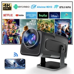 Projecteur de cinéma portable, Android 11, 4K, natif 1080P, 390ANSI, HY320, Touriste, WiFi 6, BTpig, 1920*1080P, Provaincu ou amélioré, HY300