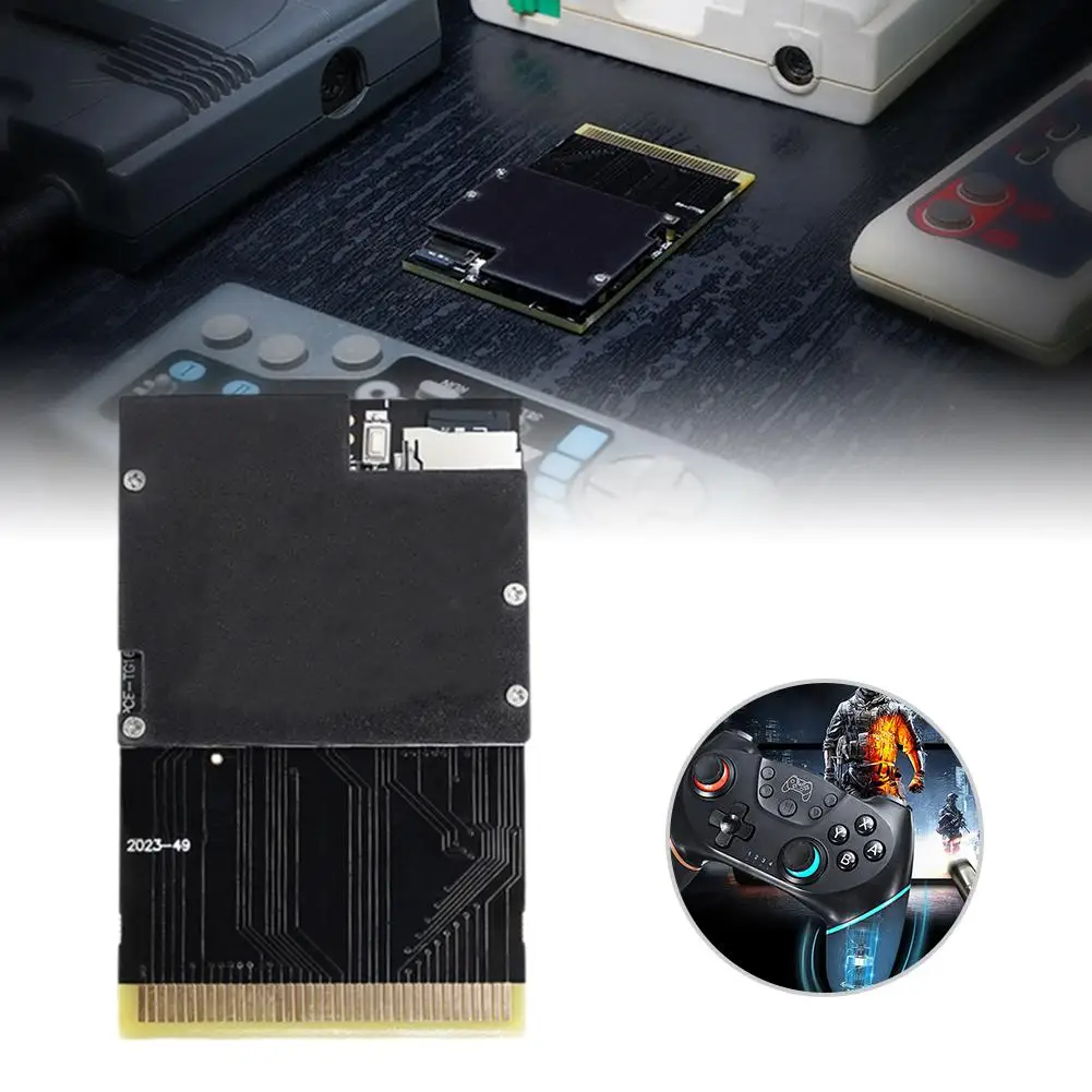 Flash Card Black Gold Board For PC-Engine And Turbo GrafX With 1000 Games, No Region Restrictions PCE Flash Card X7W8