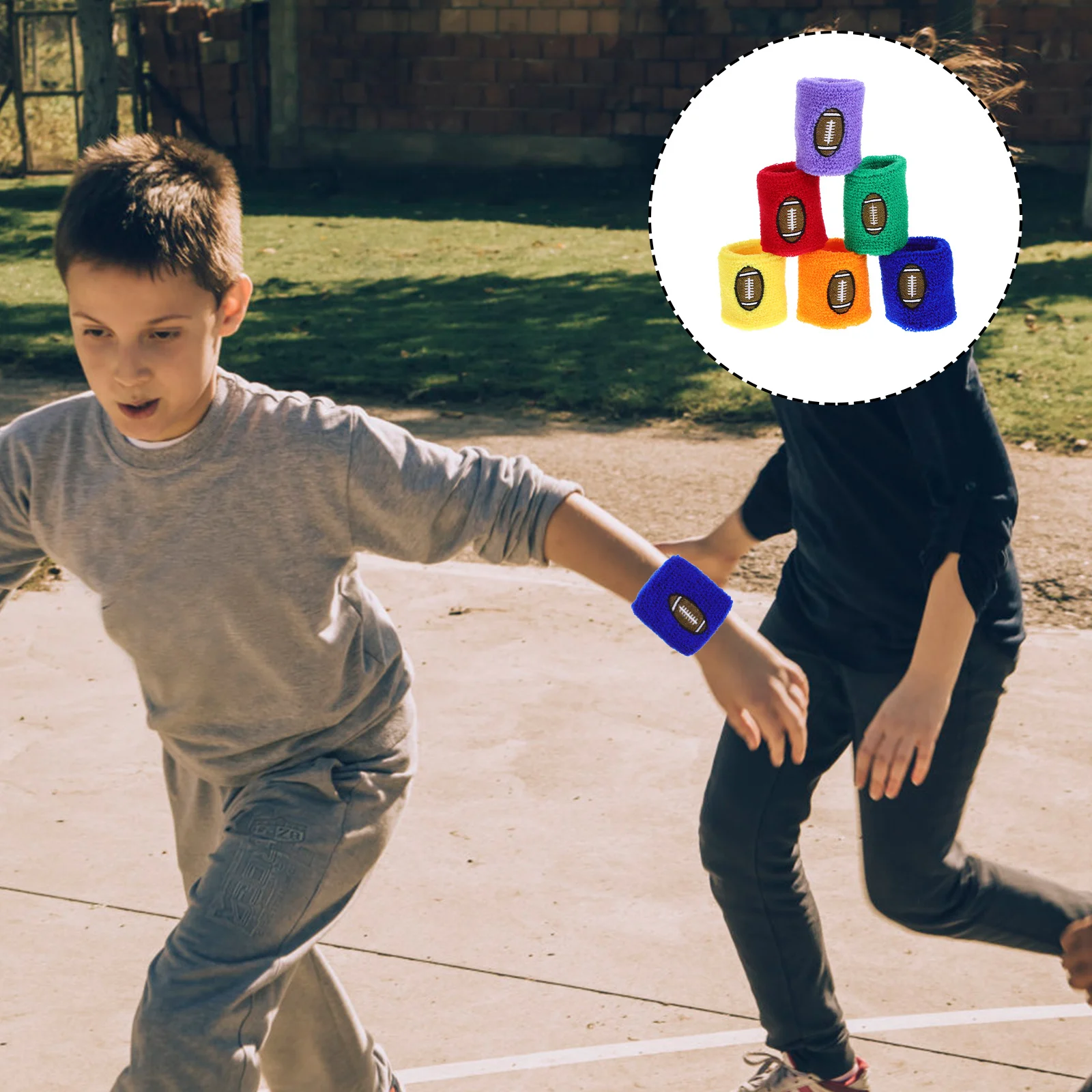 

6Pcs Sports Wristbands Sweat Absorbing Stylish Design for Basketball Football Tennis Running Wipe Sweat Protection Wide Use