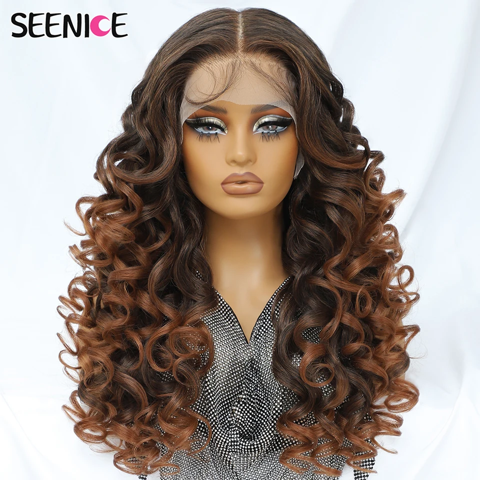 Latisha 13x6 HD الاصطناعية الدانتيل الجبهة الباروكات مجعد قبل قطعها الدانتيل الباروكة الأمامية مع الانفجارات للنساء تسليط الضوء مع Babyhair 24 بوصة