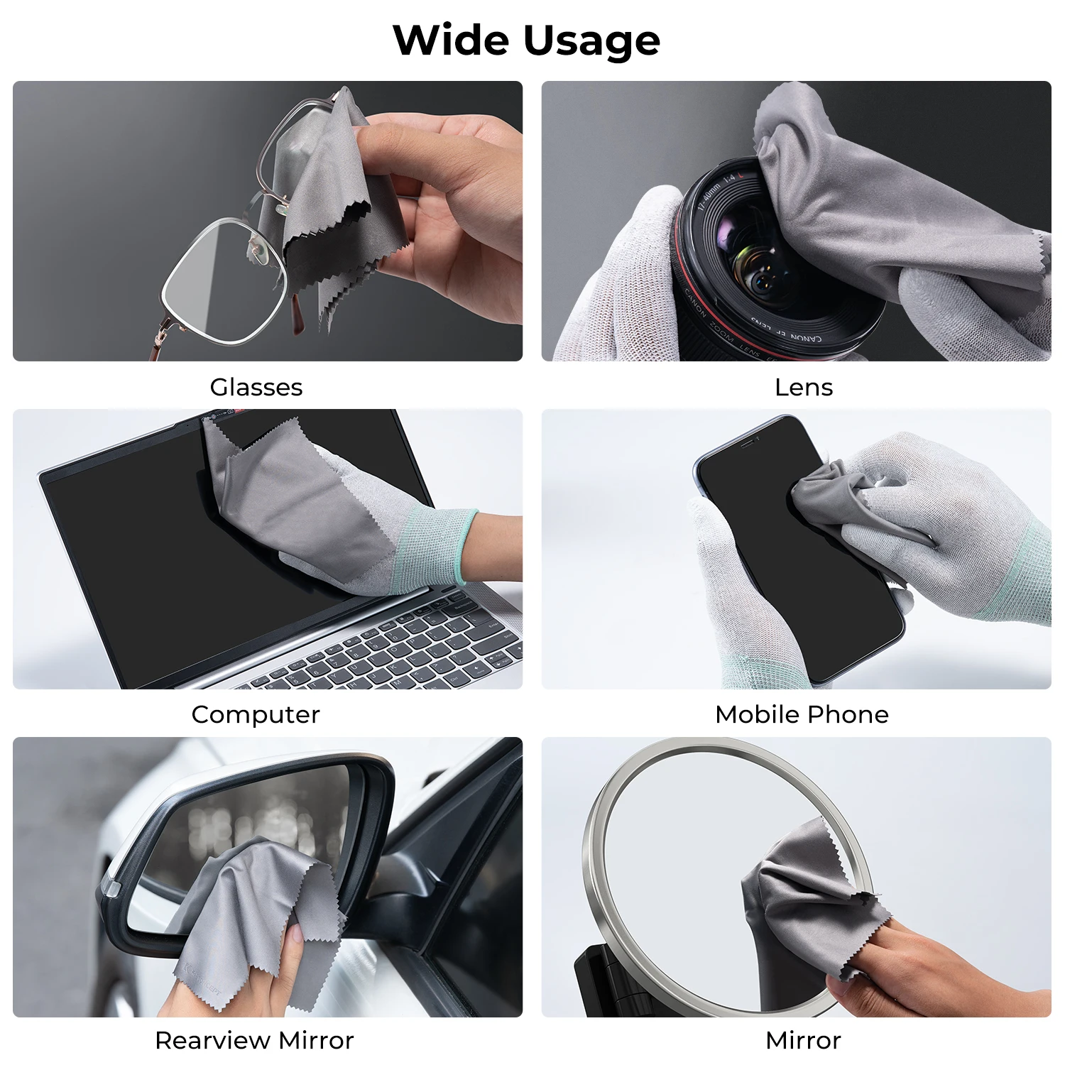 K & F Concept-paño de limpieza de microfibra para lente de cámara/teléfono, paño suave y delicado, descontaminación ligeramente importante