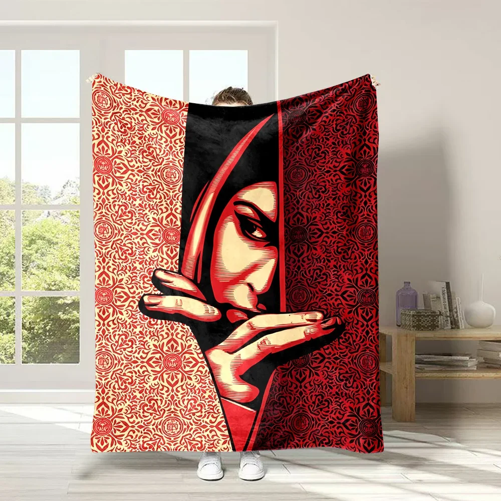 Large Printed Graphic Design Blanket Throw for Couch Decor Abstract Pop Art Style 150x230cm Soft Housewarming Gift