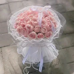 28x360cm Flower Wrapping Paper Wave Yarn Florist Bouquet Packaging Lace Mesh Florist Bouquet Gift Packaging Supplies