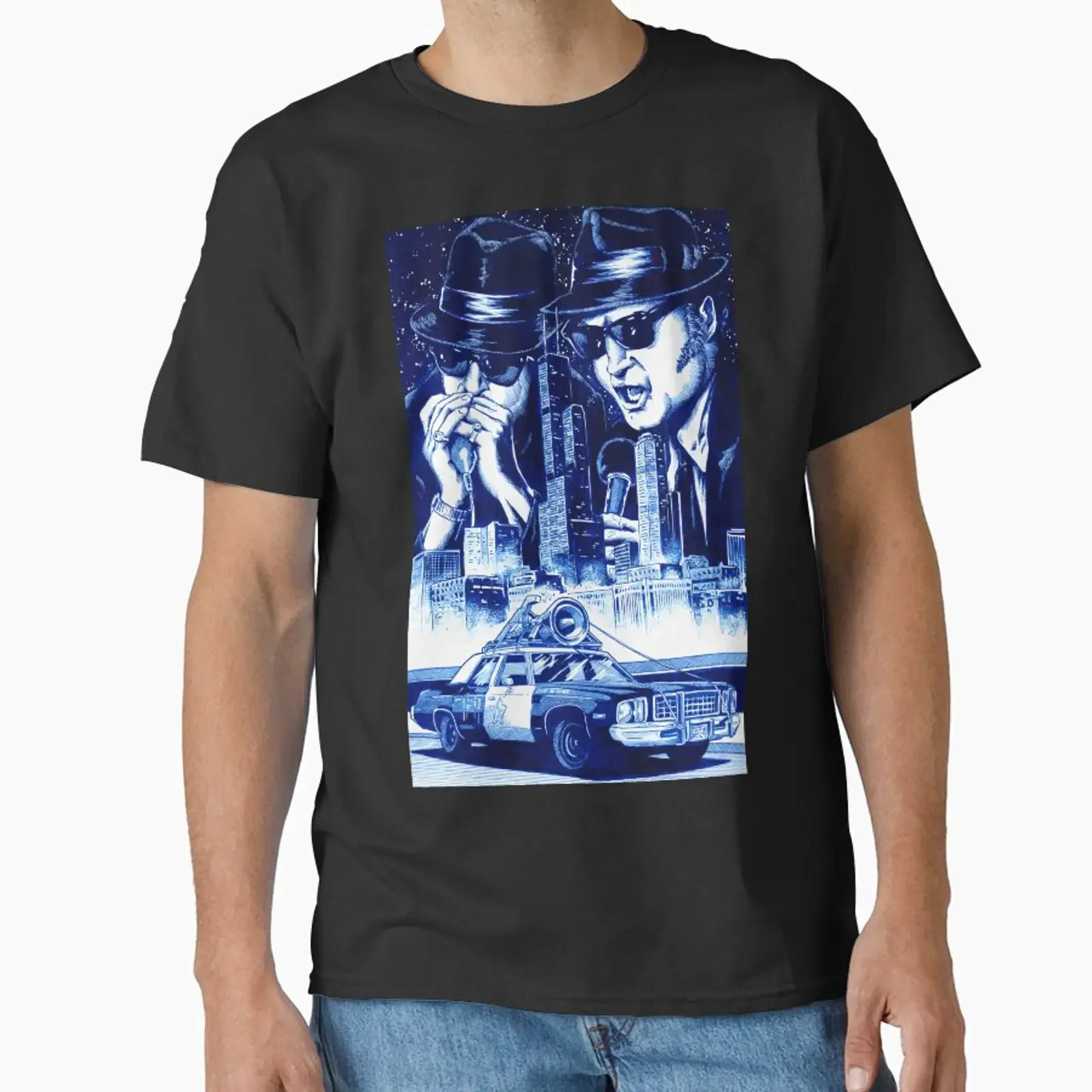 Blues Brothers Chicago Jake Elwood 80s Cult Classic Movie R B Music Bluesmobile T Shirt vintage Washed Comfortable Stylish