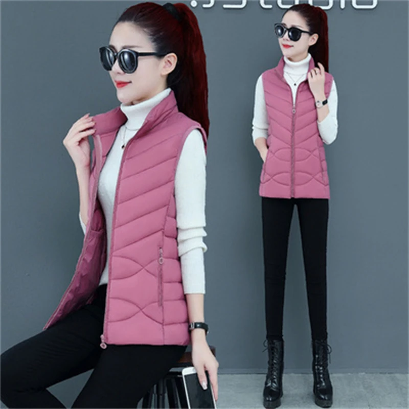 Women's down cotton vest short autumn and winter clothes new style Korean student outer wear vest vest waistcoat jacket