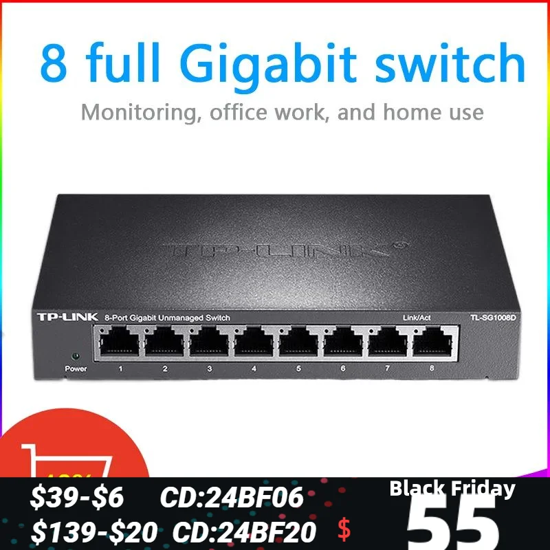 TP-LInk 5/8Port Gigabit Switch Ethernet Smart Switcher High Performance1000M Ethernet Network Switch RJ45 Hub Internet Splitter