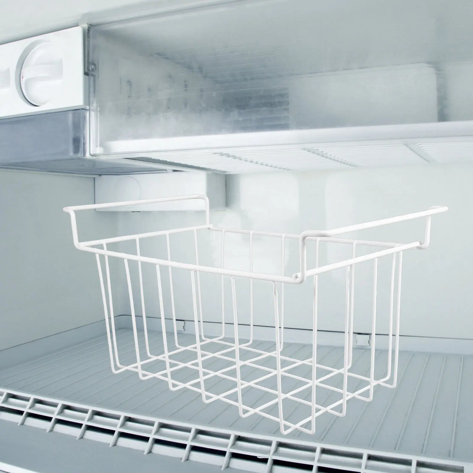 

Chest Freezer Basket Wire Storage Organizer Hanging Layered Design Space Saving Breathable Mesh for Kitchen Freezer Organization