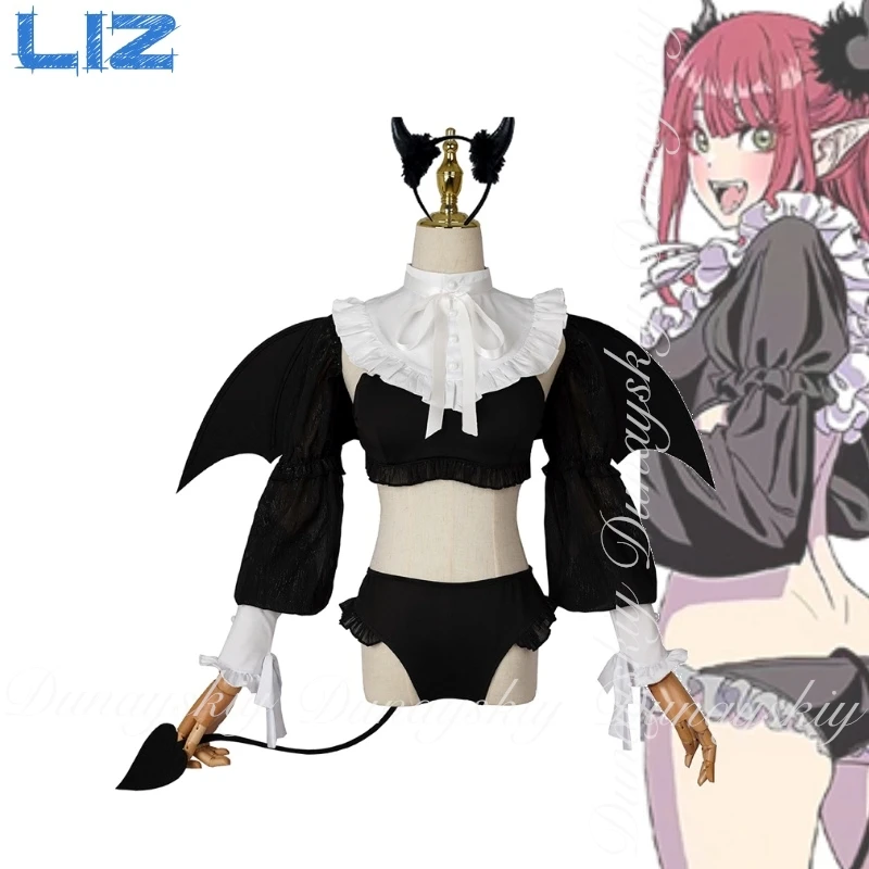 My dress up darling อะนิเมะ Liz One คอสเพลย์ตัวละครสวมใส่สีดําหญิง Little Devil คอสเพลย์อะนิเมะเต็มชุด