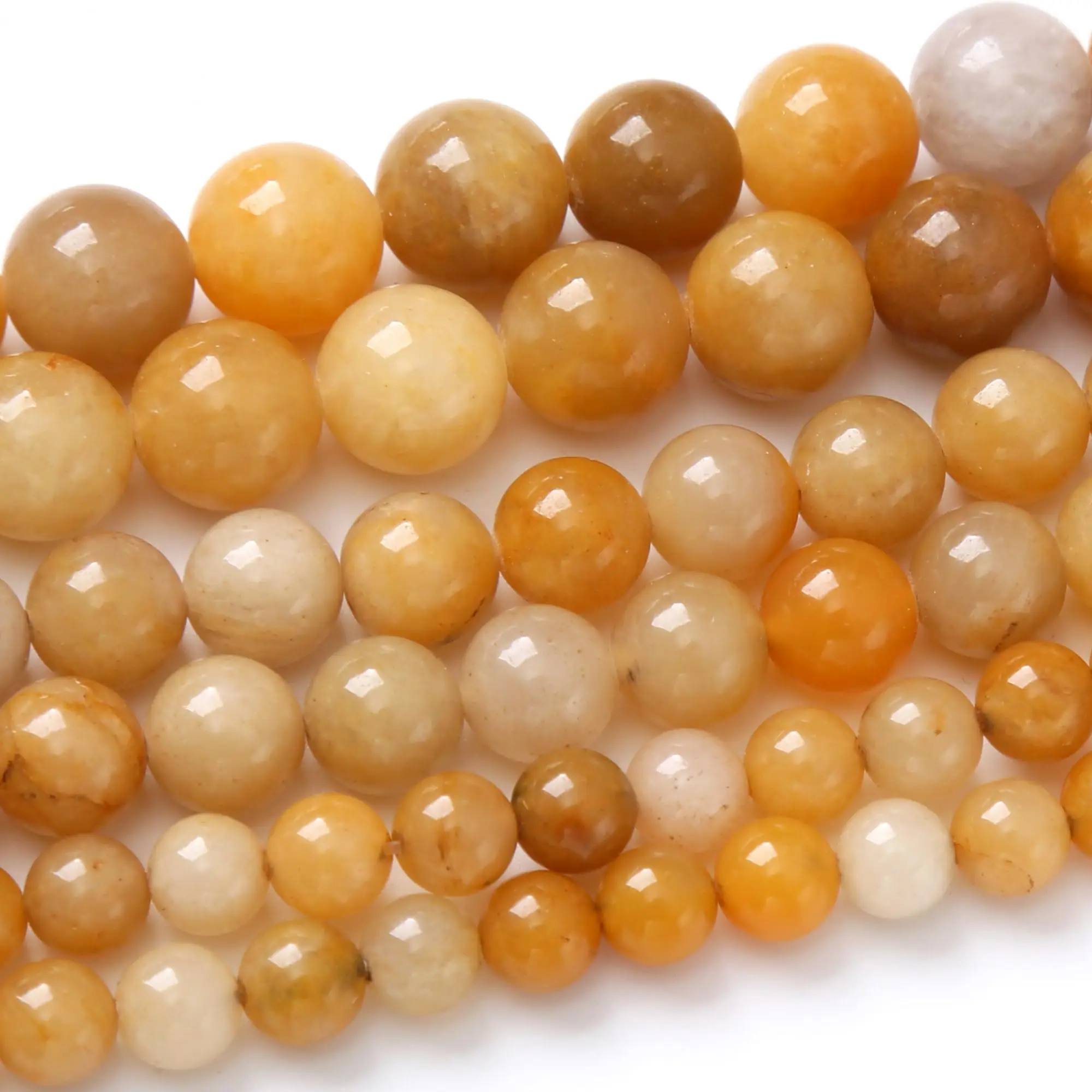 Natural Stone Beads 4-12mm Topaz Round Loose Spacer Beads for Jewelry Making DIY Bracelets Earring Accessories