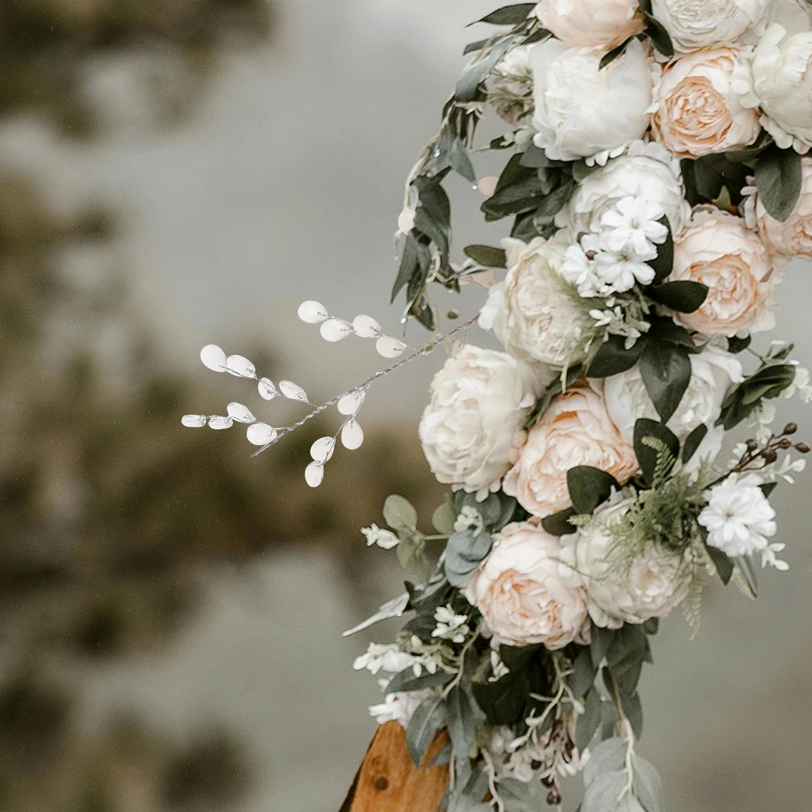 

4pcs Acrylic Branch Artificial Bead Flower String Vine For Wedding Party Home Decor Diy Bead Flower String Craft