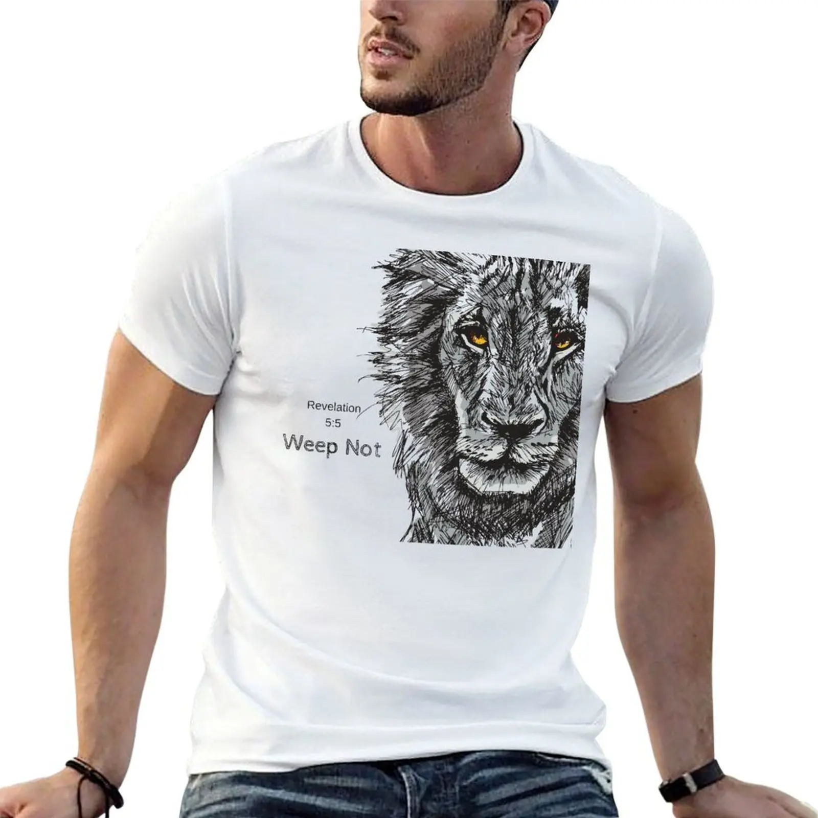 

Lion of Judah Weep Not Revelation 5:5 T-Shirt anime t shirts oversize t shirts with prints T-Shirt