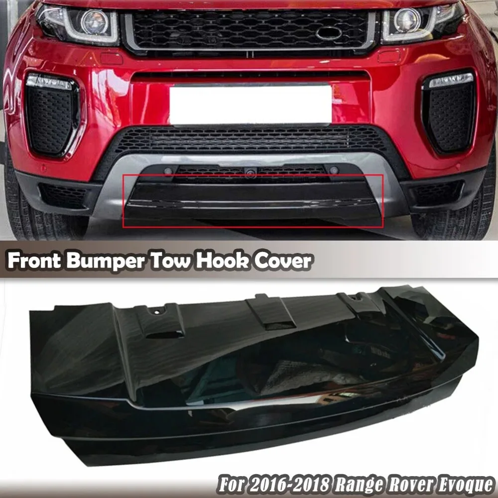 

For Land Rover Range Rover Evoque 2016 2017 2018 LR071794 Car Front Bumper Tow Hook Cover Towing Eye Guard Board Gloss Black