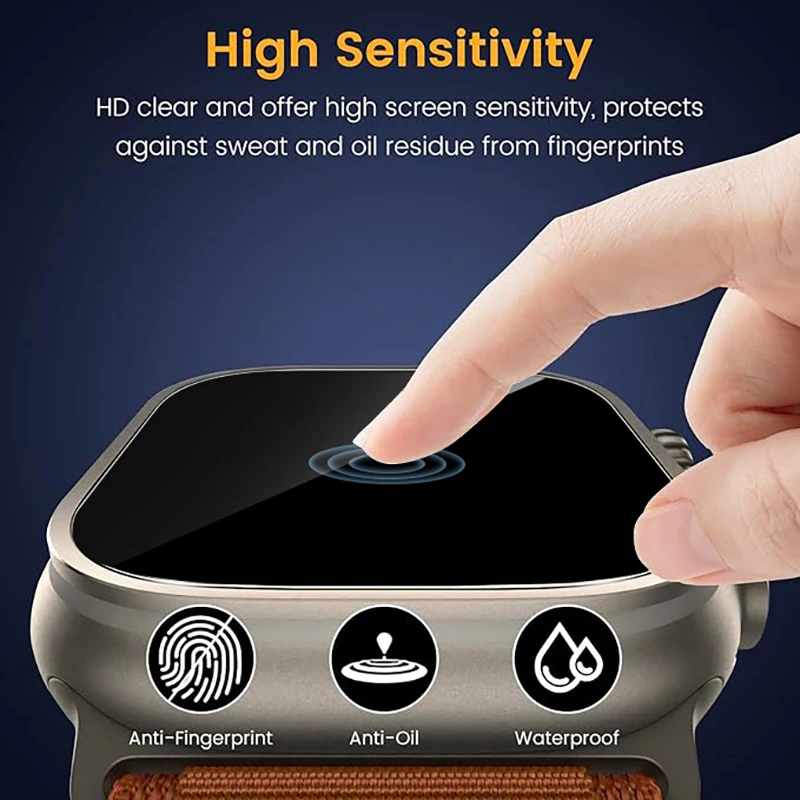 Película protectora de pantalla para Apple Watch, Protector de pantalla de vidrio Ultra templado antiarañazos para privacidad, accesorios para IWatch Ultra, 49mm