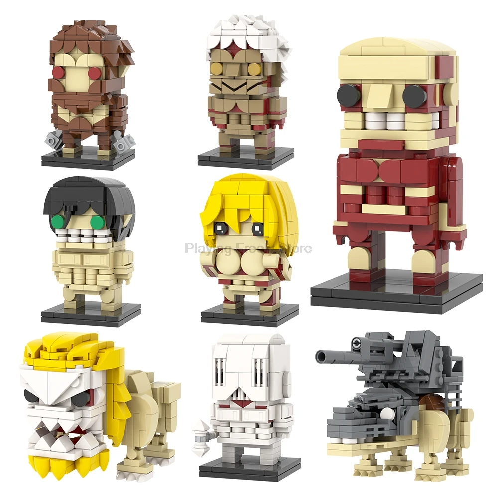 Attack Ons Titan Bricks Giant MOC Anime Figure Brickheadze Compatible Building Block Toys For Children Adults Friends Gift Medol