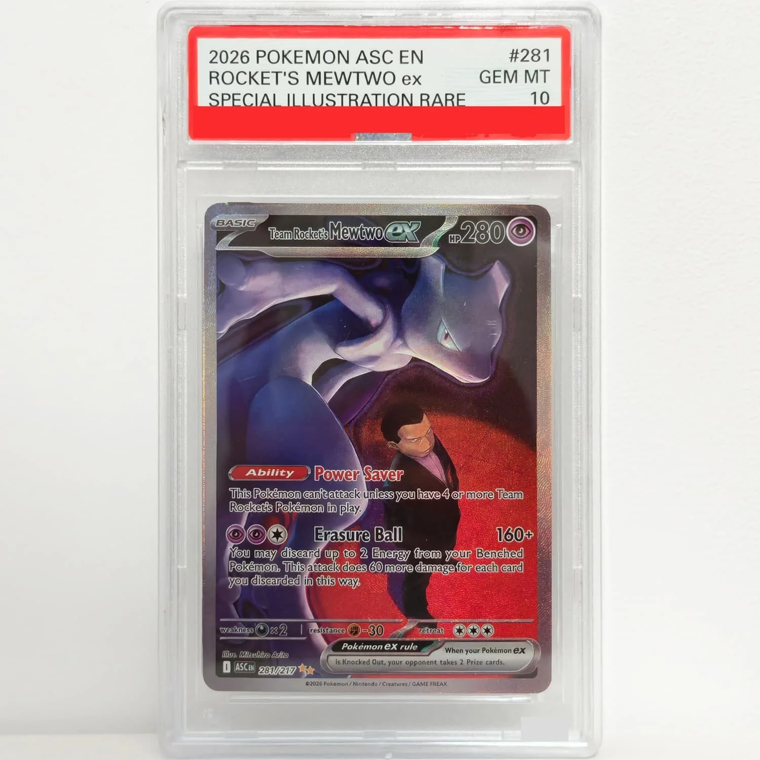 Homemade English Points Rating Card ASC Lillie's Clefairy Team Rocket's Mewtwo N's Zoroark Steven Metagross Game Collection Toy