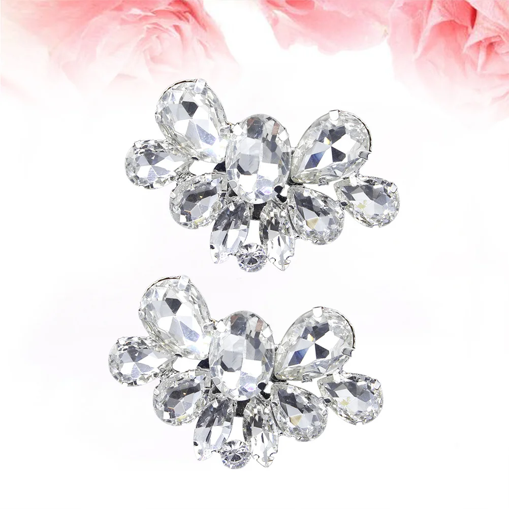 

1 Pair Crystal Shoe Clips Rhinestone Buckles Shiny Detachable Decoration For Women Wedding Party Flat Sandal Boot Accessory Gift