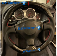 Real Carbon Fiber Steering Wheel Preforated Leather Red Stitching For Nissan Skyline GT-R R34 1999-2006