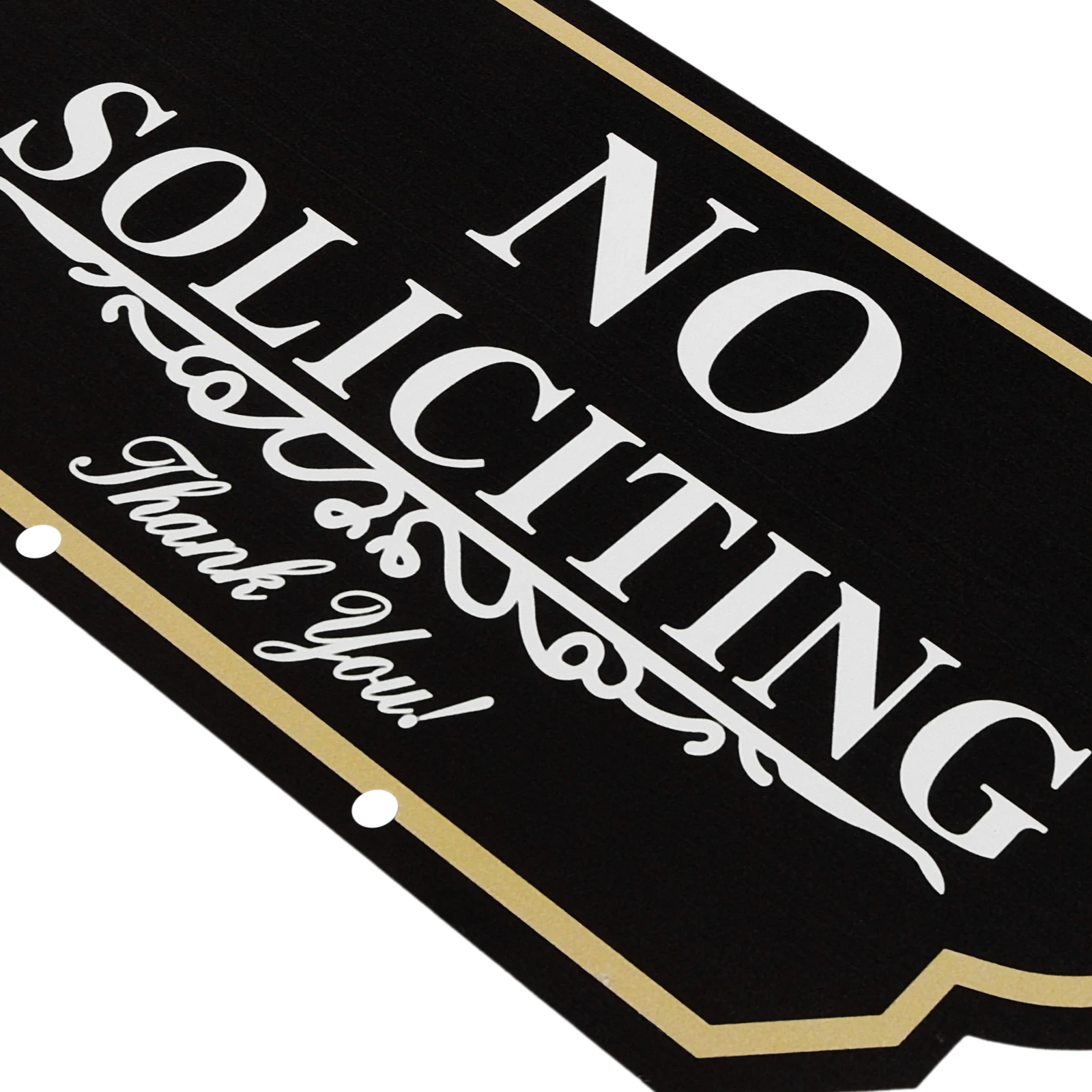 Aluminium No Soliciting Sign Outdoor Metal Warning Sign For Front Door House Gate Yard 12X18Cm Large Lettering