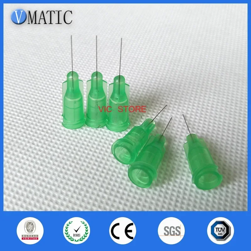 Free Shipping Non Sterilized 100Pcs 34G Ctan 1/2'' Inch Dispensing Glue Needle Tips And Plastic Nozzles Needles