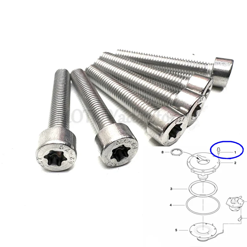 6X For BMW G650GS R850GS/R/RT R1100GS R1150GS/RS/R/RTR1200C K1200 K1300S/GT/R/RS Fuel tank cap screw