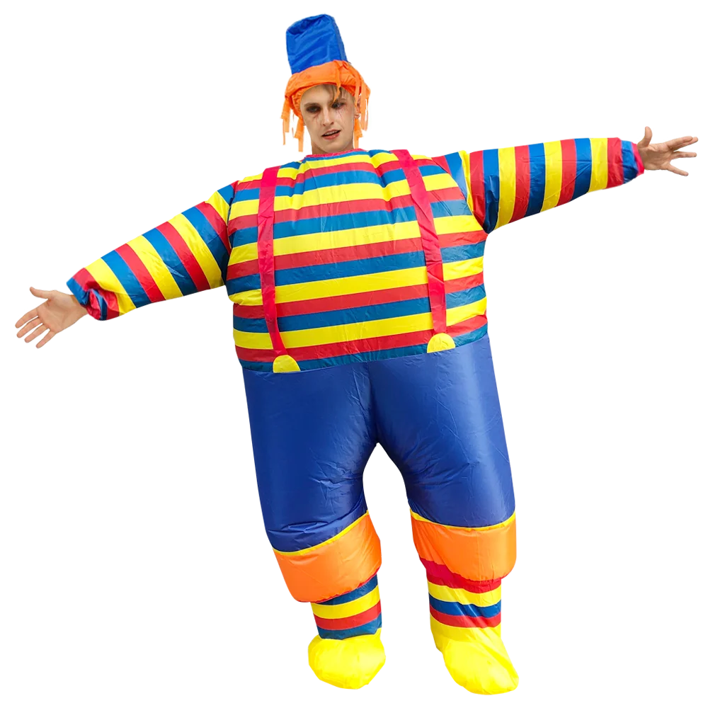 

Halloween Striped Clown Inflatable Costume for Adult Men Women Carnival Purim Inflatable Suits Birthday Party Fancy Dress