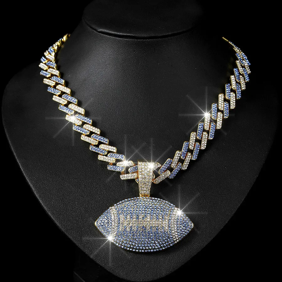 

Fashionable Design Sensibility Colorful Olive Ball Alloy Pendant Cross-Border Hot Sale Cuban Chain Necklace For Men And Women