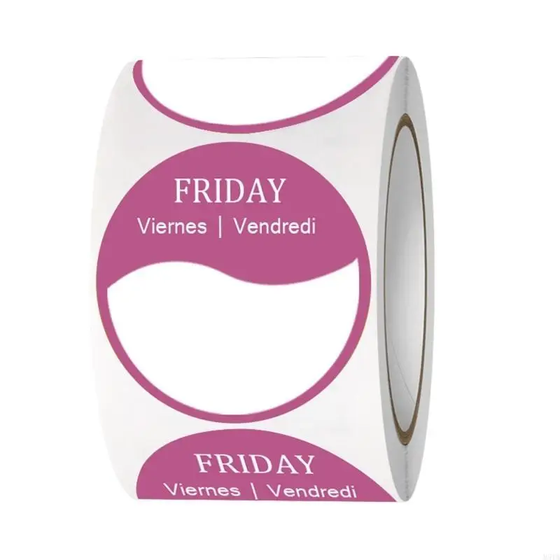 M5TB 500 Sheets Multilanguagae Labels Day Day of the Week ملصقات 1 بوصة