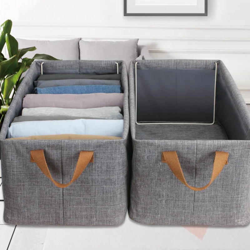 Organizer Steel Frame Folding Storage Basket Clothes Organizer Storage Box Wardrobe Home without Lid Portable Storage Box