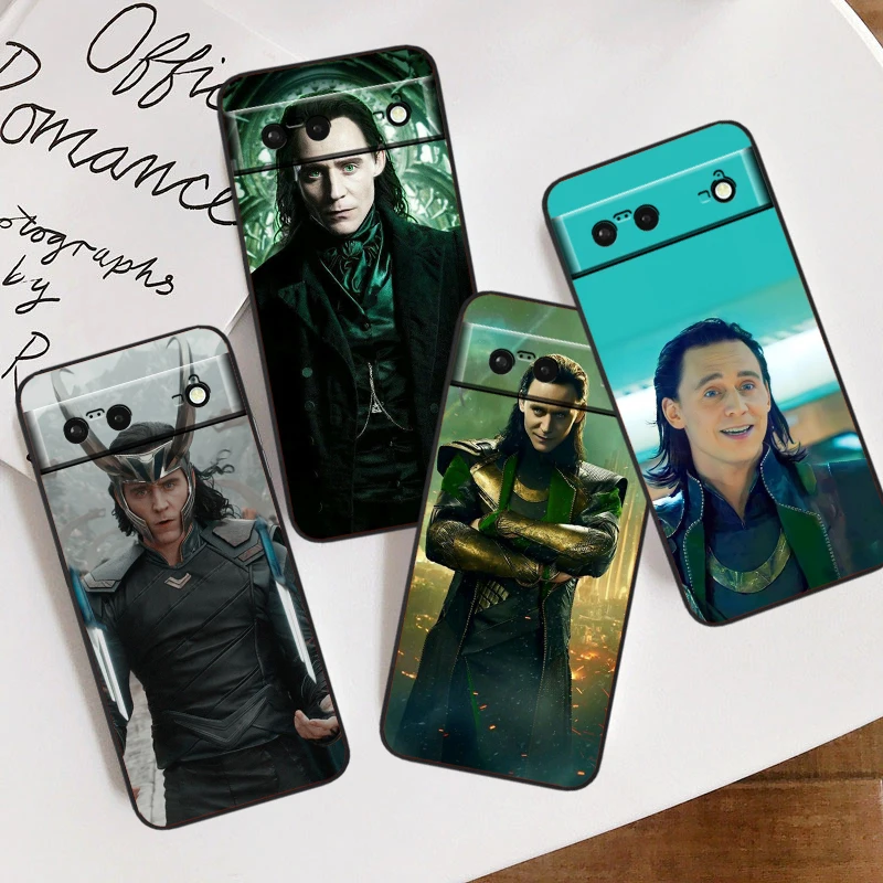 Marvel Loki Cool Cute For Google Pixel 9 8 7A 7 6A 6 5A 5 4 4A XL 5G Black Silicon Shockproof Shell Soft Phone Case