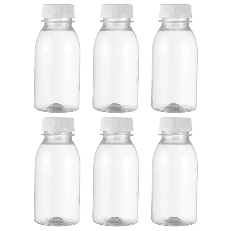 6 uds botella de plástico pequeña botellas de leche de 100ml botellas de jugo pequeñas botellas de leche a prueba de fugas botellas de bebidas portátiles agua de plástico