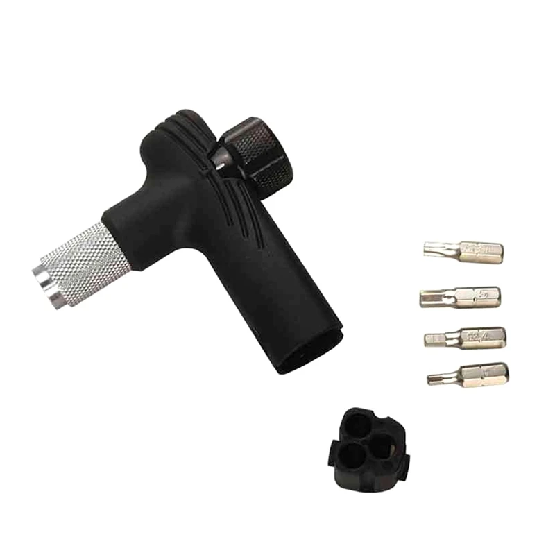 

NALFI-Adjustable Bike Torque Wrench 4/5/6Nm Torque T Wrench Portable Bicycle Maintenance Kit Black