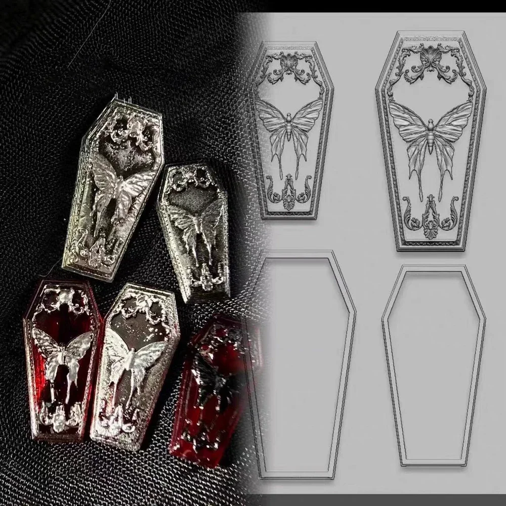 Diy Animals Dragon Snake Spider Silicone Nail Art Templates Mold Raven Swan Pigeon 3D Acrylic Carving Nail Mold Nail Art Charm
