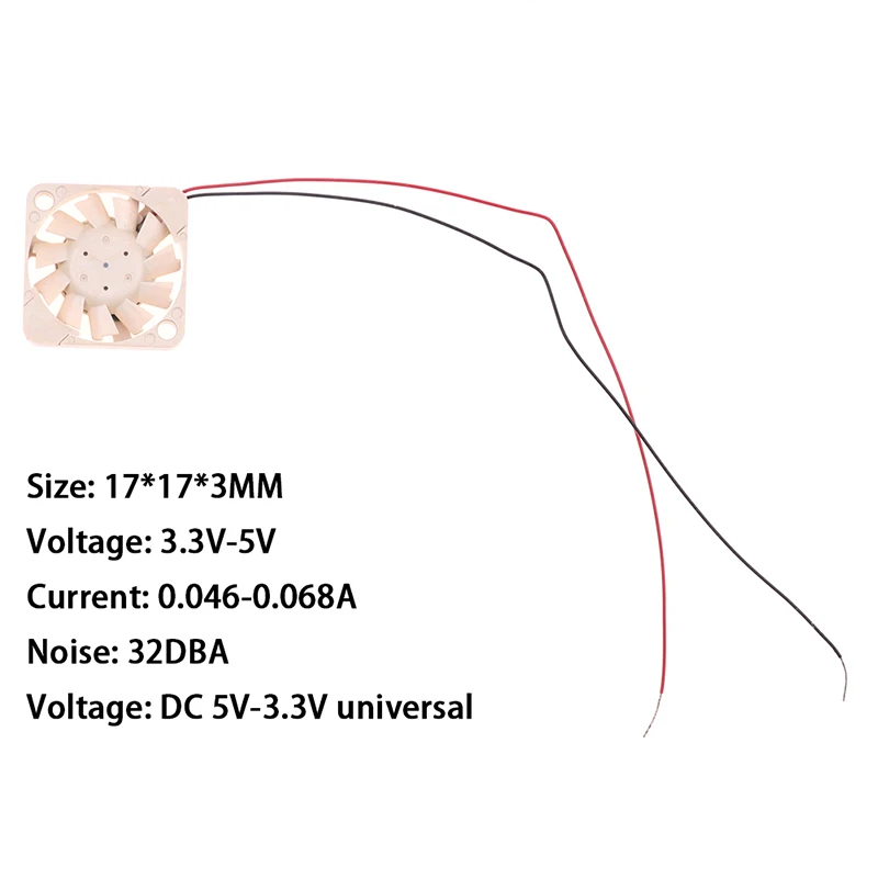 1Pc New 5V Cooling Fan 1703 1.7cm UF3H3-700 2wires Ultra-thin Micro Fan