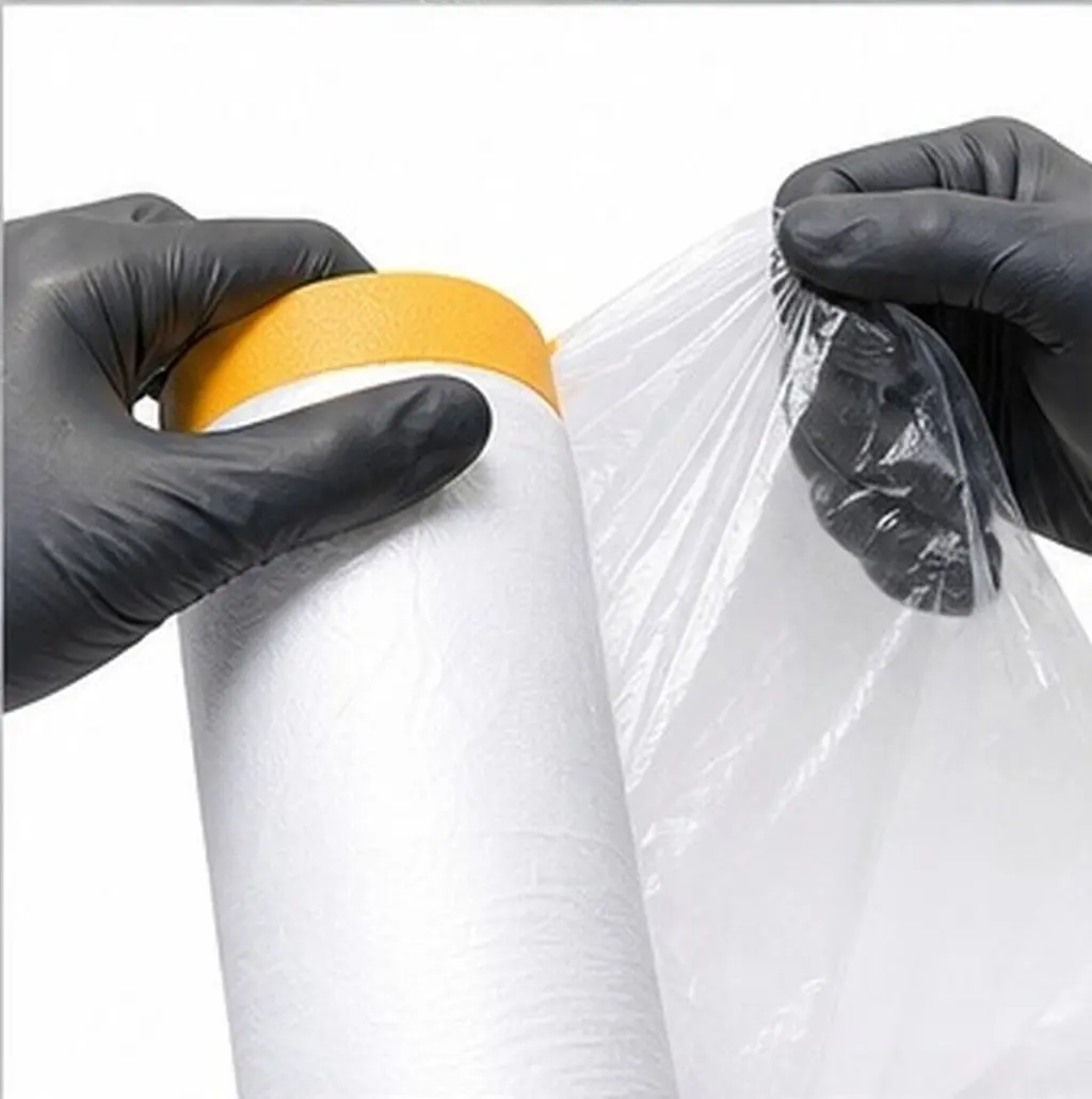 3 rolls Painting Dust Furniture Cover Film Masking Halloween Christmas New Year Car Paint Masking Paper PVC