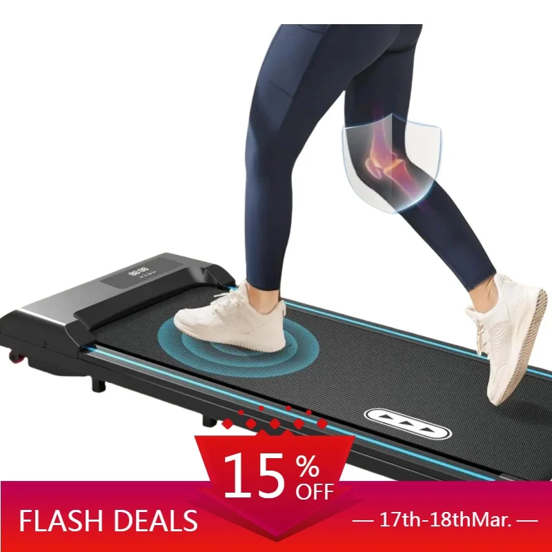 

STLF Portable Mini Electric Treadmill for Home Use Quiet Under Desk Walking Pad with Wide Tread Belt LED Screen Max User Weight