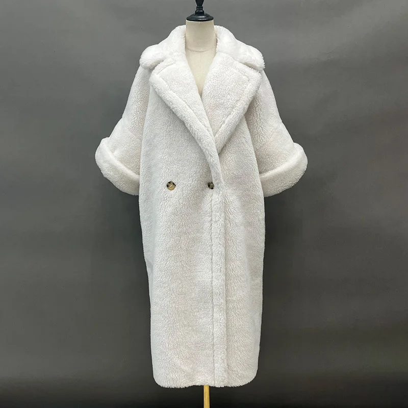 2024 New Design Winter Long Wool Coats Lady Fashion Thick Warm Teddy Coat Outerwear Oversize