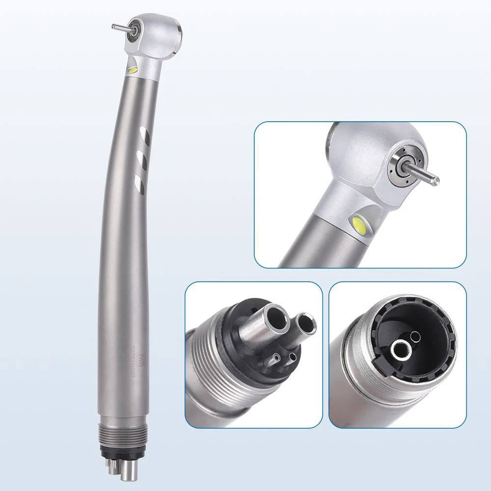 AZDENT Dental E-generator LED High Speed Ceramic Push Button 4 Spray Handpiece Stainless Body