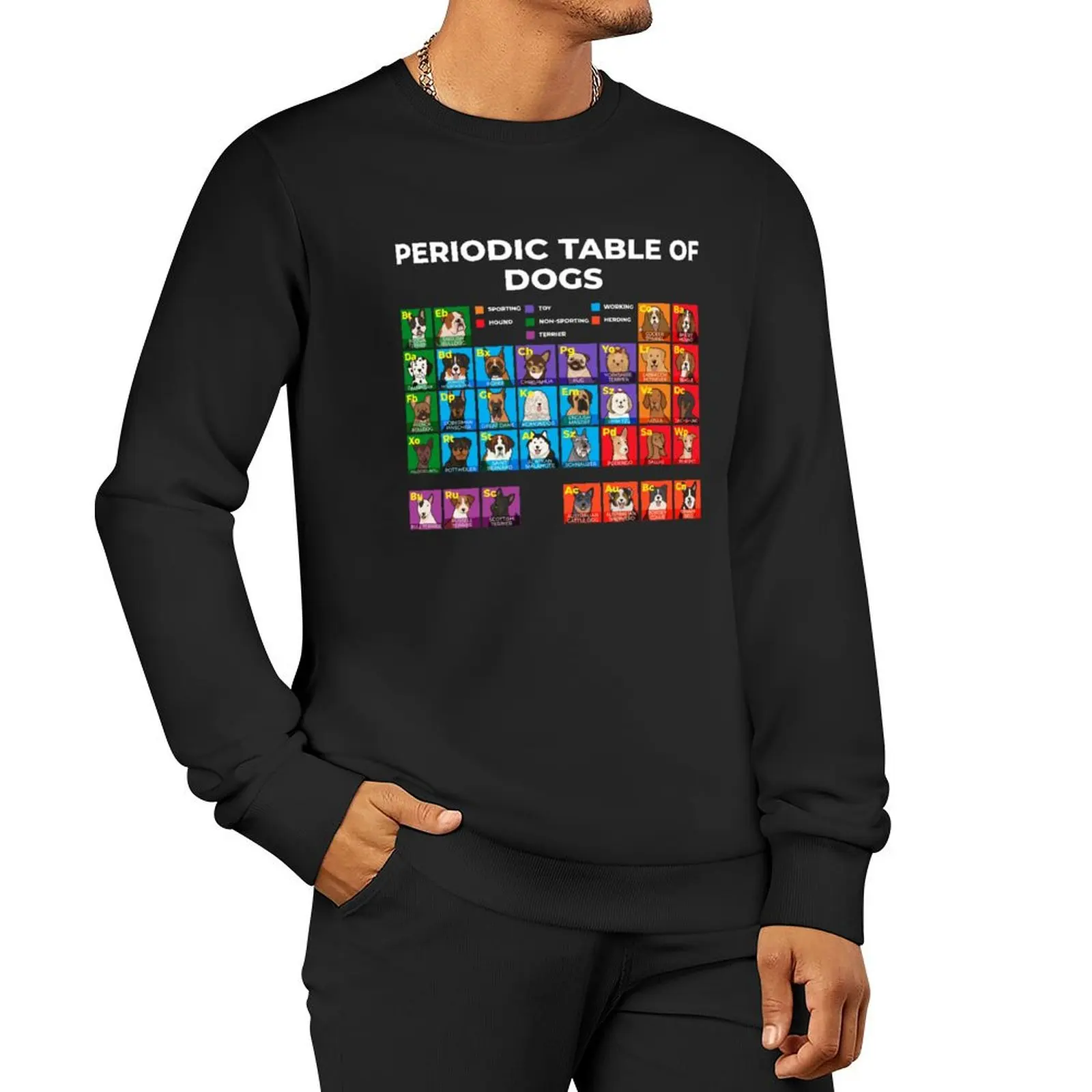 

Periodic Table of Dogs, Dog Lover, Funny Science Sweatshirt male clothes blouse men's clothes sweatshirt for men