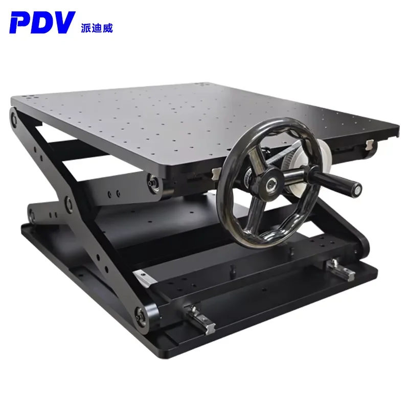 PT-SD5000 Manual Z-axis Scissor-Type Elevating Platform, capable of supporting 180kg, with a travel distance of 500mm.