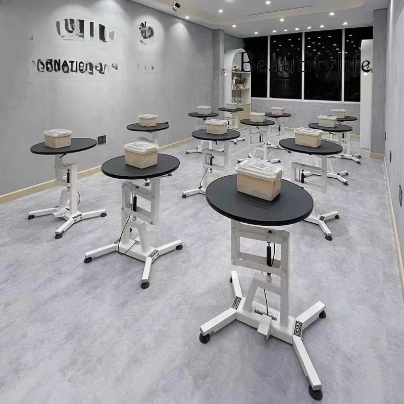 Vo Pneumatic Lifting Rotating Round Table Grooming Square Table For 831 Pet Teddy Cat And Dog Grooming Styling