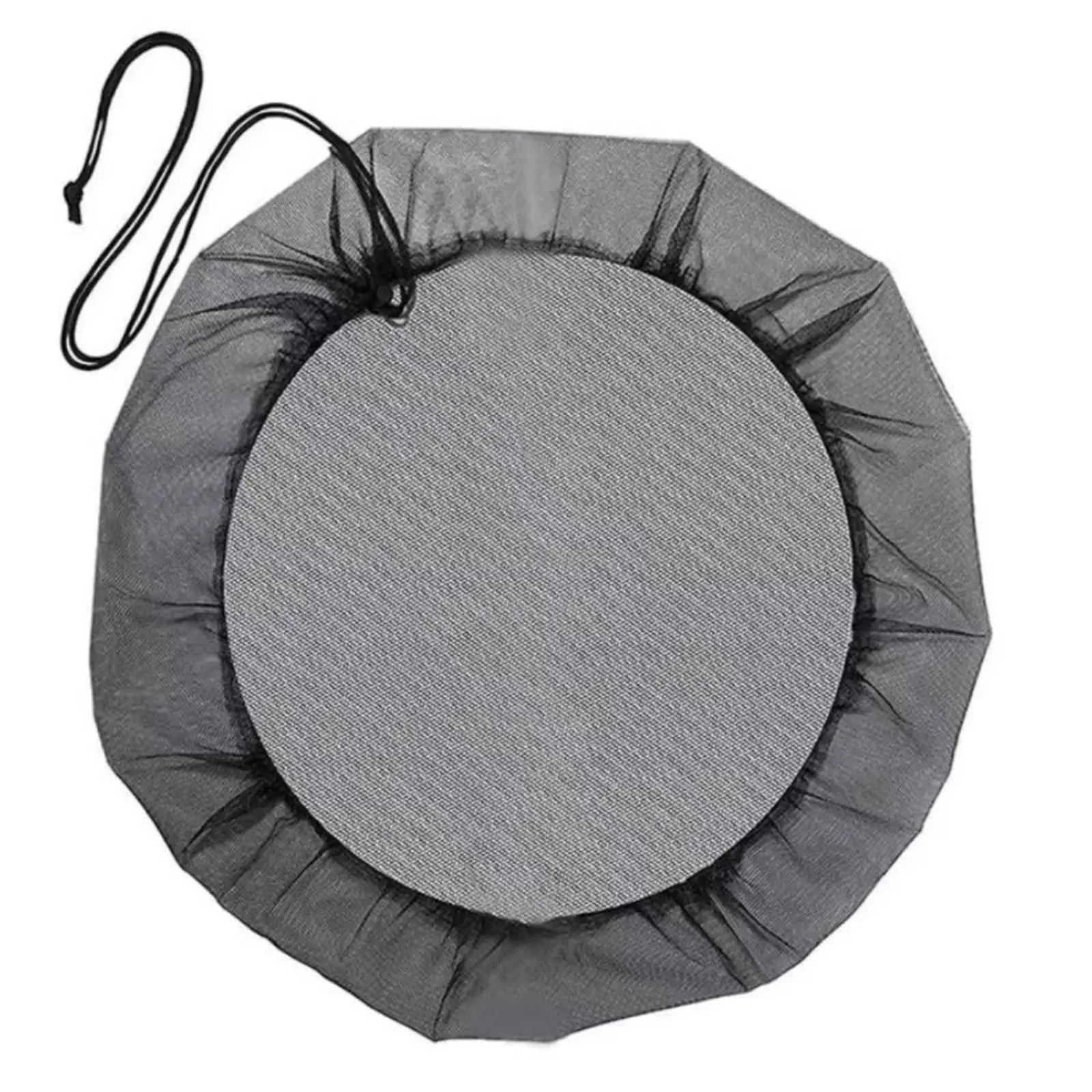 Mesh Rain Barrel Cover with Drawstring Outdoor Circular Water Tank Cover with Filter Screen Debris-Blocking Water Barrel Screen