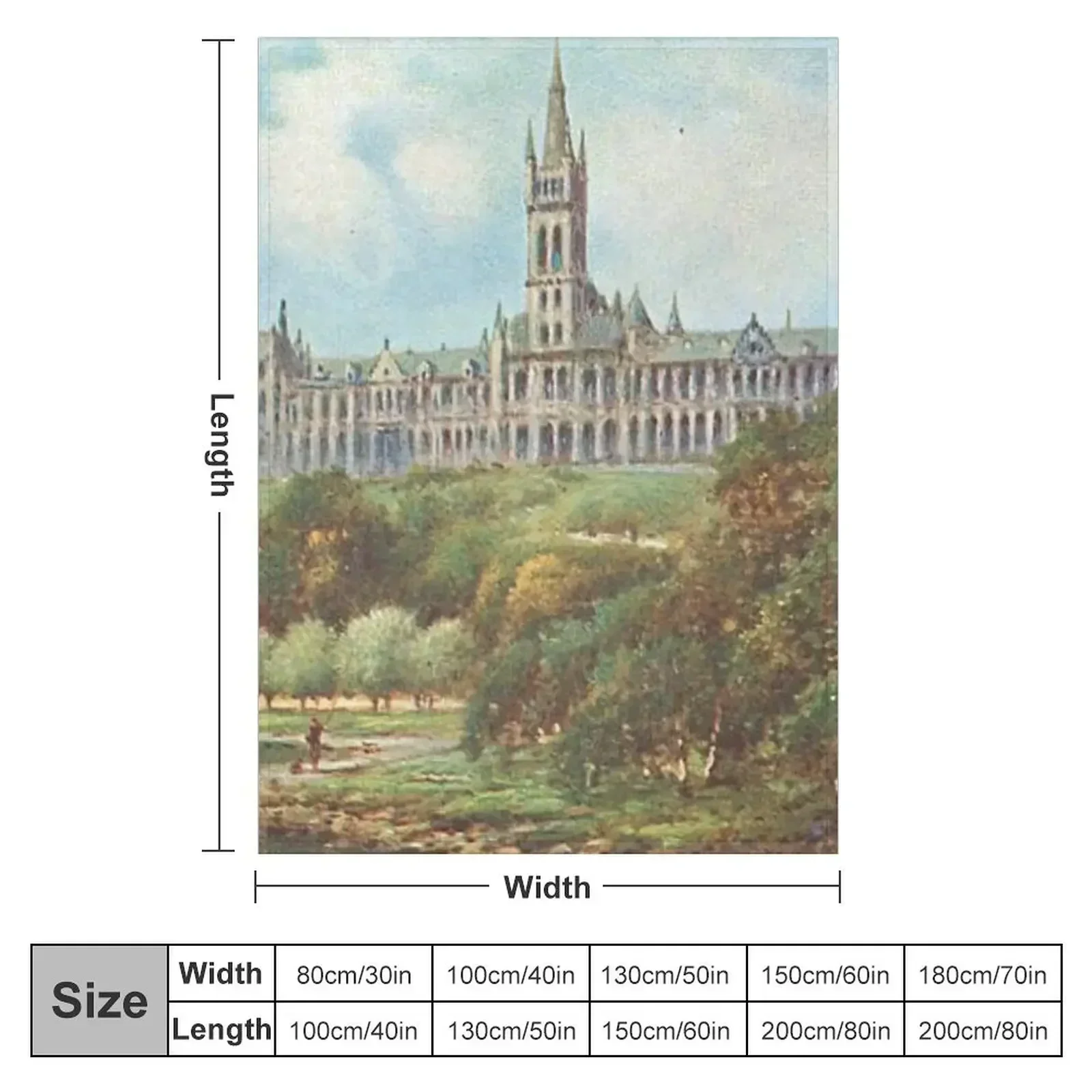Vintage Illustration of Glasgow University Throw Blanket sofa bed Custom Loose Sofa Throw Travel Soft Big Blankets